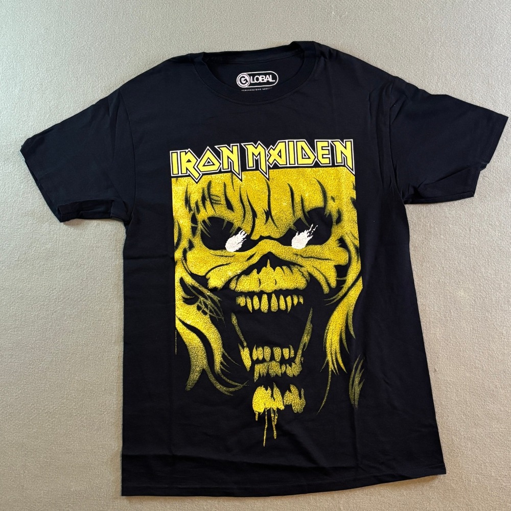Iron Maiden Graphic T-Shirt Mens S Black Yellow Heavy Metal Eddie NWOBHM NWOT